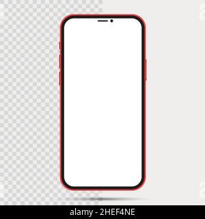 Mobiltelefon auf Weiß isoliert. Realistisches Smartphone-Modell. Vektor-Illustration modernes digitales Gerät Stock Vektor