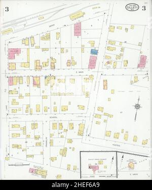 Sanborn Fire Insurance Map aus Gillett, Oconto County, Wisconsin. Stockfoto