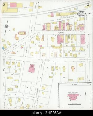 Sanborn Fire Insurance Map aus Gillett, Oconto County, Wisconsin. Stockfoto