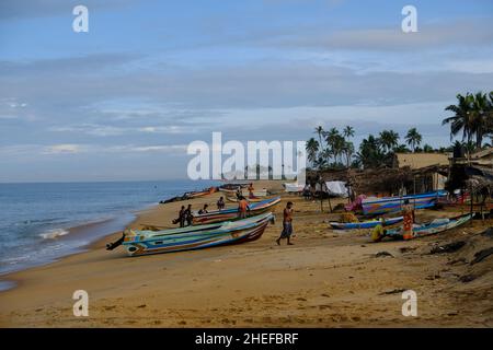 Sri Lanka Chilaw Karukupane - Karukupane Beach Angelhafen Stockfoto