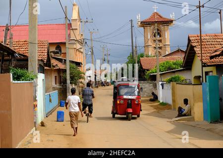 Sri Lanka Chilaw Karukupane - Karukupane Road Village Area Stockfoto