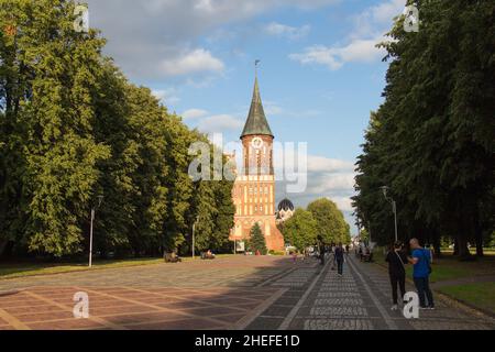 Königsberg, Russland - 02 2019. August: Außenansicht der Kathedrale von Königsberg am 02 2019. August in Königsberg, Russland. Stockfoto
