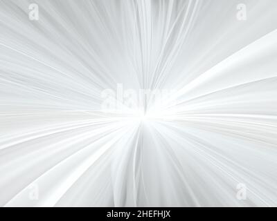 Einfacher weißer fraktaler Hintergrund - radiale Streifen wie Strahlen - 3D Abbildung Stockfoto