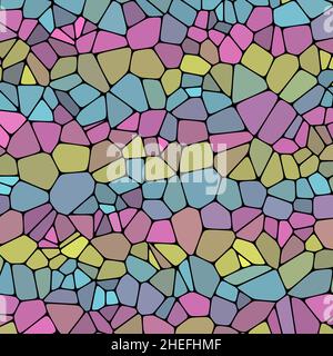 Abstraktes buntes Mosaik-Muster, bestehend aus Elementen verschiedener Formen und Farben. Kreativer geometrischer Hintergrund Stockfoto