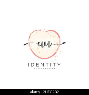 UU Handschrift Logo Vektor Kunst der ersten Unterschrift, Hochzeit, Mode, jewerly, Boutique, Blumen und botanische mit kreativer Vorlage für jedes Unternehmen Stock Vektor