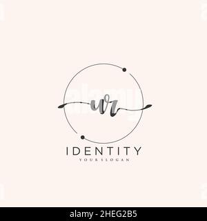 UR Handschrift Logo Vektor Kunst der ersten Unterschrift, Hochzeit, Mode, jewerly, Boutique, Blumen und botanische mit kreativer Vorlage für jedes Unternehmen Stock Vektor