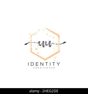 UU Handschrift Logo Vektor Kunst der ersten Unterschrift, Hochzeit, Mode, jewerly, Boutique, Blumen und botanische mit kreativer Vorlage für jedes Unternehmen Stock Vektor
