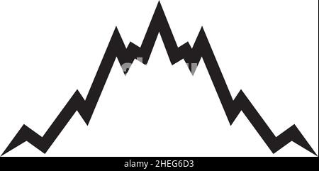 Schlichtes schwarzes Berg-Icon-Vektor-Logo-Design Stock Vektor