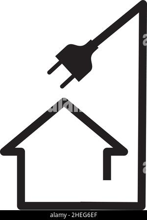 Elektrizität Heim Symbol Vektor Logo Design Stock Vektor