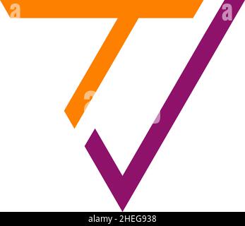 tv- oder TV-Textkanal-Vektor-Logo-Design Stock Vektor