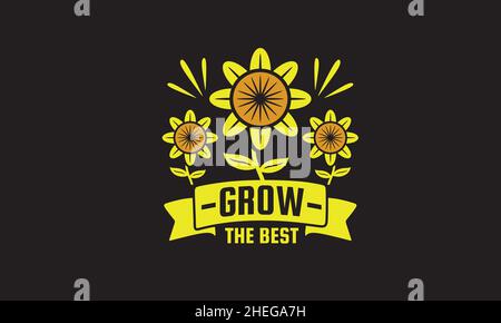 Züchten Sie die beste Blume Garten T-Shirt Monogramm Text Vektor Vorlage Stock Vektor