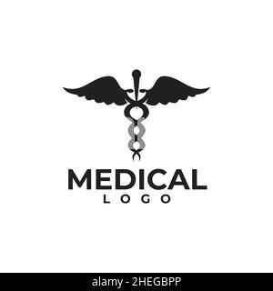 Medizinisches Caduceus Symbol Vektor Logo Design Stock Vektor