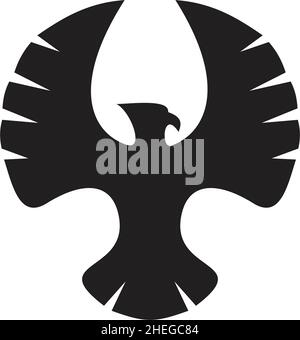 Logo-Design mit schwarzem Adler-Symbol Stock Vektor