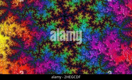 Farbe erstaunlich fraktalen Hintergrund Muster Blume, verschiedene Formen und Farben, grafische Elemente für Design und Dekoration. 3D Rendern Stockfoto