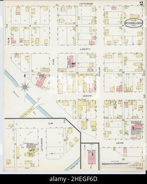 Sanborn Fire Insurance Map aus McConnelsville, Morgan County, Ohio. Stockfoto