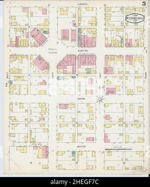 Sanborn Fire Insurance Map aus McConnelsville, Morgan County, Ohio. Stockfoto
