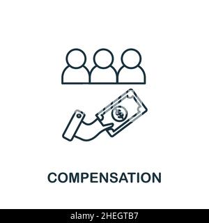 Kompensationssymbol. Linienelement aus Krisensammlung. Symbol für lineare Kompensation für Webdesign, Infografiken und mehr. Stock Vektor