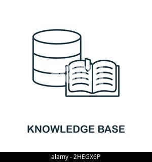 Knowledge Base-Symbol. Linienelement aus der Sammlung von Kundenbeziehungen. Linear Knowledge Base Icon-Zeichen für Webdesign, Infografiken und mehr. Stock Vektor