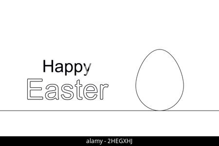 Osterkarte im Kunststil mit Ei und Aufschrift Frohe Ostern. Vektorgrafik. Stock Vektor