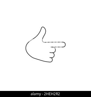 Hand mit Zeigefinger Linie Symbol. Lineare Stil Zeichen für mobile Konzept und Web-Design. Vektorsymbol für den rechten Umriss des Fingers. Symbol, Logo illu Stock Vektor