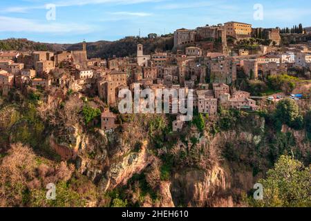 Sorano, Grosseto, Toskana, Italien Stockfoto