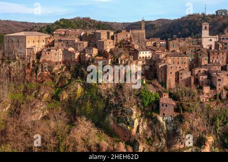 Sorano, Grosseto, Toskana, Italien Stockfoto