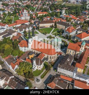 Altötting ist ein landesweit bekannter Wallfahrtsort in der Tourismusregion Inn-Salzach. Stockfoto