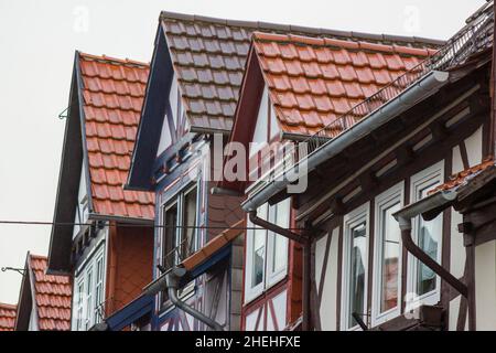 Malerische Häuser in Bad Sooden-Allendorf im Werra-Tal in Deutschland, Hessen Stockfoto