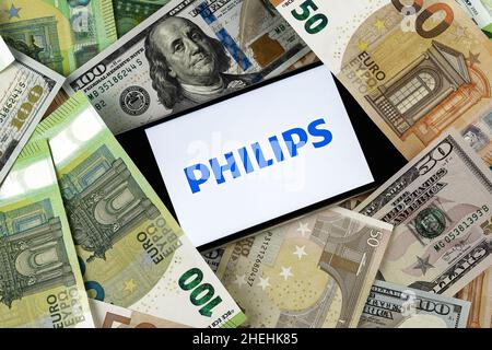 Leitartikel von Philips. Illustratives Foto für Nachrichten über Philips - ein niederländisches multinationales Konglomerat Stockfoto