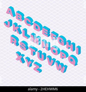 Isometrisches Alphabet Stock Vektor