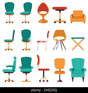 Bürostuhl Vektor Möbel. Seat Business Interior Element Arbeit Job Stock Vektor