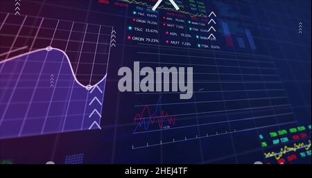 Abbildung der Pfeile über der Verarbeitung von Finanzdaten Stockfoto