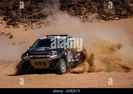 Wadi Ad Dawasir, Arabie Saoudite. 11th Januar 2022. 228 Zapletal Miroslav (cze), Skora Marek (svk), Offroadsport, Ford F150, Auto FIA T1/T2, Aktion während der Etappe 9 der Rallye Dakar 2022 um Wadi Ad Dawasir, am 11th 2022. Januar in Wadi Ad Dawasir, Saudi-Arabien - Foto Julien Delfosse/DPPI Credit: DPPI Media/Alamy Live News Stockfoto