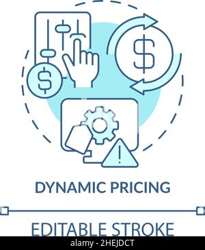 Dynamische Preisgestaltung türkisfarbenes Konzeptsymbol Stock Vektor