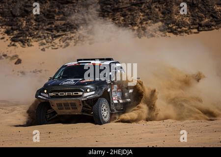 228 Zapletal Miroslav (cze), Skora Marek (svk), Offroadsport, Ford F150, Auto FIA T1/T2, Aktion während der Etappe 9 der Rallye Dakar 2022 um Wadi Ad Dawasir, am 11th 2022. Januar in Wadi Ad Dawasir, Saudi-Arabien - Foto: Julien Delfosse/DPPI/LiveMedia Stockfoto