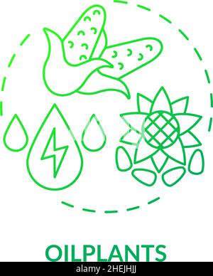 Symbol für das grüne Gradientenkonzept von Oilplants Stock Vektor