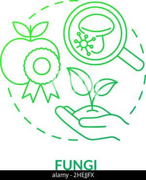 Symbol für das Pilzgrün-Gradientenkonzept Stock Vektor