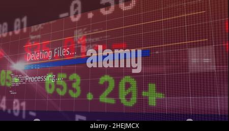 Bild der Verarbeitung von Finanzdaten über das Grid Stockfoto