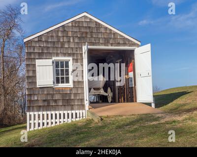Spermaceti Cove Rettungsboot Station, Twin Lights Historic Site, Highlands in Monmouth County, New Jersey, USA Stockfoto