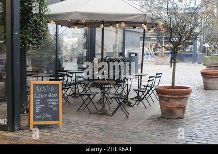 Kopenhagen/Dänemark./11 Januaryr 2022/der Außendienst ist wegen des kalten Winters und omicron in Kopenhagen Dänemark fast nicht möglich. (Foto..Francis Joseph Dean/Dean Bilder) Stockfoto