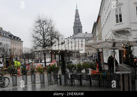 Kopenhagen/Dänemark./11 Januaryr 2022/der Außendienst ist wegen des kalten Winters und omicron in Kopenhagen Dänemark fast nicht möglich. (Foto..Francis Joseph Dean/Dean Bilder) Stockfoto