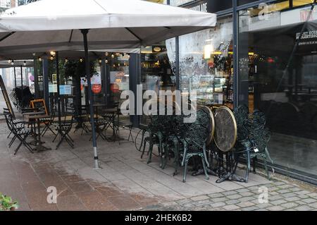 Kopenhagen/Dänemark./11 Januaryr 2022/der Außendienst ist wegen des kalten Winters und omicron in Kopenhagen Dänemark fast nicht möglich. (Foto..Francis Joseph Dean/Dean Bilder) Stockfoto