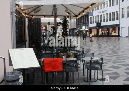 Kopenhagen/Dänemark./11 Januaryr 2022/der Außendienst ist wegen des kalten Winters und omicron in Kopenhagen Dänemark fast nicht möglich. (Foto..Francis Joseph Dean/Dean Bilder) Stockfoto