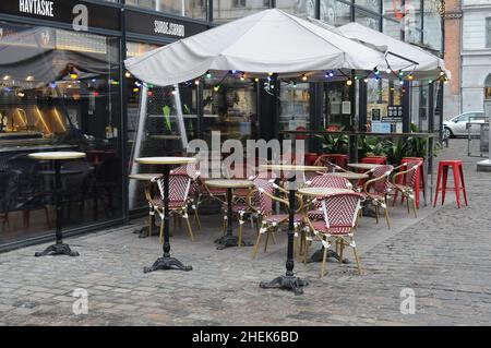 Kopenhagen/Dänemark./11 Januaryr 2022/der Außendienst ist wegen des kalten Winters und omicron in Kopenhagen Dänemark fast nicht möglich. (Foto..Francis Joseph Dean/Dean Bilder) Stockfoto