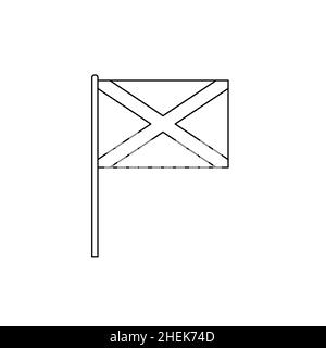 Schwarze Umrissflagge auf Schottland. Vektor-Symbol für dünne Linien Stock Vektor