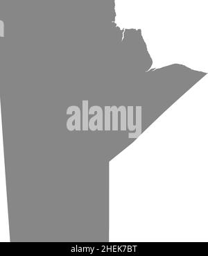 Grau flache leere Vektor-Verwaltungskarte der kanadischen Provinz MANITOBA, KANADA Stock Vektor