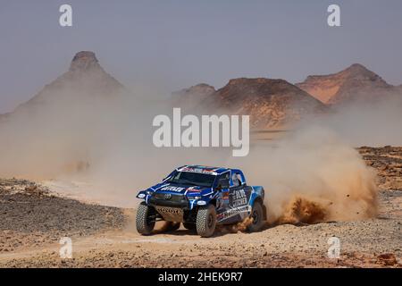 217 Ten Brinke Bernhard (nld), Delaunay Sébastien (Fra), Overdrive Toyota, Toyota Hilux Overdrive, Auto FIA T1/T2, W2RC, Aktion während der Etappe 9 der Rallye Dakar 2022 um Wadi Ad Dawasir, am 11th 2022. Januar in Wadi Ad Dawasir, Saudi-Arabien - Foto Florent Gooden / DPPI Stockfoto