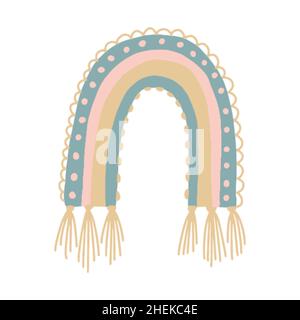 Vektor Baby Pastell Regenbogen. Cute Nursery Doodle Illustration. Handgezeichnetes Designelement für skandinavische Tapeten und Kinderdruck. Stock Vektor