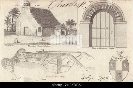 St Leodegar Church Hunston Sussex. Ritter-Bildnis. König Karl II. Autograph 1792 Stockfoto