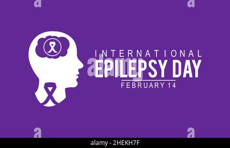 Internationaler Epilepsietag, 14. Februar. Vektor-Vorlage Design für Banner, Karte, Poster, Hintergrund. Stock Vektor